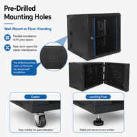 Armoire réseau murale WMG - Cadre en acier laminé à froid avec porte frontale en verre trempé, panneaux latéraux/arrière accessibles sans outil