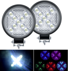 4 pulgadas RGB verde azul púrpura Led Barra de luz de trabajo motocicleta <span class=keywords><strong>Moto</strong></span> faro todoterreno conducción luz antiniebla camión <span class=keywords><strong>remolque</strong></span> SUV carretilla elevadora - Product Image 1