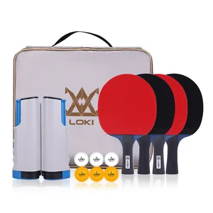 LOKI-paletas de Ping-pong profesionales de alta calidad, conjunto de raquetas de tenis de mesa con Red y bolsa de moda
