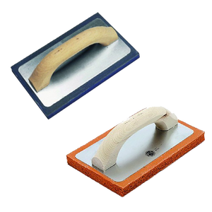 Pavan '820/1-E' Orange SMOOTH Rubber Sponge <b>Trowel</b> 215x135x15 mm with Wood Handle and <b>Plastic</b> Blade for Corner Masonry Work - Product Image 1