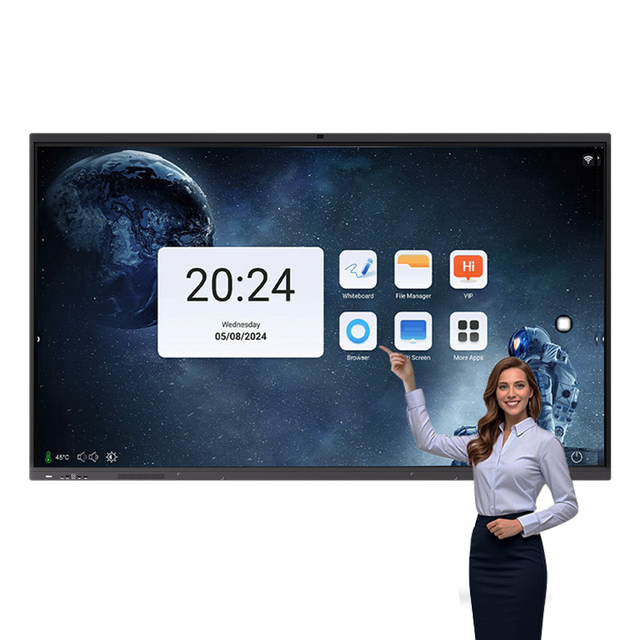 Smart Classroom Interactive Smart Board 55/65/75/86/100/110 Inch 4K UHD 20/40-Point Touch AI Camera for School & Office