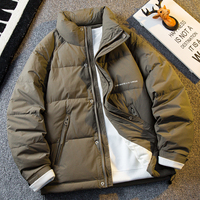 Nouvelle veste d'hiver en duvet de canard blanc pour homme, version coréenne, couleur unie, tendance décontractée, col montant, épaisse et chaude