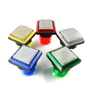 Square Illuminated <b>Push</b> <b>Button</b> <b>Switch</b> 33mm With Black Base For Amusement Machine Accessories - Product Image 4