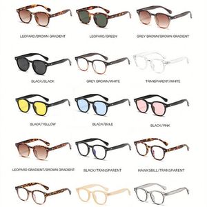 Lunettes de soleil rétro 2025 pour hommes et femmes, verres transparents dégradés océan, protection UV400, rivets, style punk rond - Product Image 4