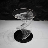 Support rotatif transparent en acrylique pour table d'appoint/de thé, modèle de meuble de séparation pour îlot, avec pieds de table et support de taille de homme miniature