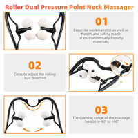 Masseur de cou à rouleau manuel, soulagement de la douleur, double pression, Point de déclenchement, outil de Massage des muscles, Massage Shiatsu des tissus profonds