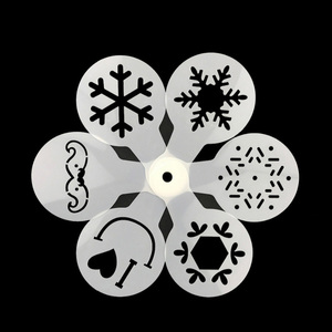 Pochoir de décoration fantaisie en plastique personnalisé pour café au lait, motif floral artistique - Product Image 1