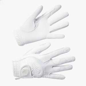 Gants d'équitation personnalisés avec logo, de haute qualité, légers et respirants, à séchage rapide, fermeture auto-agrippante, en cuir véritable - Product Image 1