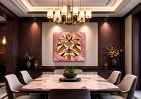 KISSWOOD Kerajinan Marquetry Jerami Buatan Tangan Desain Modern Pola Hewan Panel Dinding untuk Kamar Tidur Ruang Tamu Vila Hotel