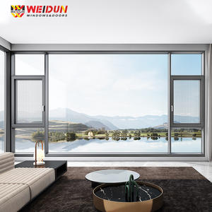 Ventanas abatibles de doble acristalamiento de estilo francés Ventanas de impacto de huracán insonorizadas Aleación de aluminio de estilo alemán - Product Image 3