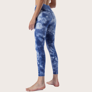 Mallas personalizadas para mujer, entrenamiento al aire libre, Yoga, deporte, suave, Control de barriga, alta elasticidad, levantamiento de glúteos, Tie Dye, mallas de Yoga de cintura alta - Product Image 5
