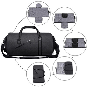 Sac de voyage en PU de grande capacité pour hommes, avec <span class=keywords><strong>fermeture</strong></span> <span class=keywords><strong>éclair</strong></span>, étanche, séparation sèche/humide, motif géométrique, compartiment à chaussures indépendant - Product Image 3