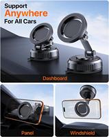 Support magnétique de téléphone pour voiture, ventouse puissante 89 LBS, pliable 360°, vente en gros °   Ajustable, Marque privée OEM