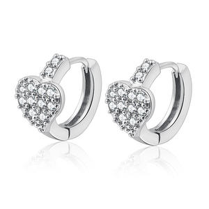 REETI 925 ต่างหูเงินสเตอร์ลิงต่างหูห่วงหัวใจเพทายสำหรับผู้หญิงเครื่องประดับแฟชั่น - Product Image 1