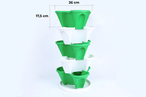Pots de plantation empilables verticaux en plastique PP, directement de l'usine, tour de jardin multi-niveaux pour herbes, laitue, fraises, logo personnalisé - Product Image 6