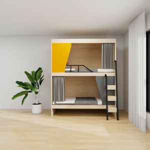 <span class=keywords><strong>Cama</strong></span> Alta de Madera Tamaño Completo con Diseño de Cápsula - <span class=keywords><strong>Cama</strong></span> Moderna que Ahorra Espacio para Dormitorios en Apartamentos y Escuelas - Product Image 1