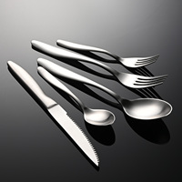 Ensemble de couverts de luxe en acier inoxydable 18/10 miroir, couteau, fourchette et cuillère verticaux, pour cadeaux d'affaires et restaurants, 1085022
