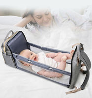 Sac à main de maternité multifonctionnel pliable et imperméable Poussette Sac à langer pour bébé Sac à dos pour lit Sac à langer avec berceau pour maman