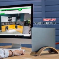 Samdi Hot Sale Duurzame Houten Laptop/Tablet Stand Verticaal Thuis & Kantoor Gebruik 27x13.5x8.5CM