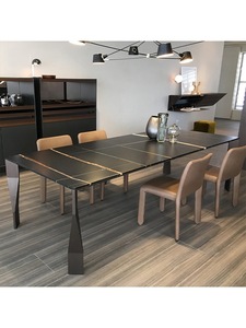 <span class=keywords><strong>Tavolo</strong></span> Rettangolare Industriale in Pietra Sinterizzata Bianca con <span class=keywords><strong>4</strong></span> Gambe e Base in Alluminio Aeronautico per Casa - Product Image 4