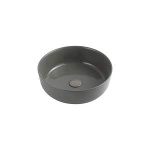 Lavabo de Sobremesa Ovalado de Porcelana Negra Tradicional Hecho a Mano, 330 mm, Delgado, Modelo 01, Material de Piedra, para Hoteles, para Uso Artístico - Product Image 1