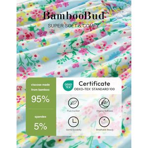 Conjunto de Pijama Floral para Mujer BambooBud, Camiseta de Manga Corta y Pantalones Capri, Ropa de Dormir de Viscosa Suave, Conjunto de 2 Piezas para Verano - Product Image 4