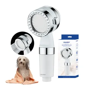 Cepillo de pelo para mascotas, peine, cabezal de ducha de mano filtrante con Panel de pulverización de alta presión de acero inoxidable 304