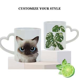 Taza de Café de Cerámica Blanca Personalizada de 11 oz con Asa de Corazón para Sublimación, Venta al por Mayor desde Almacén en EE. UU. - Product Image 2