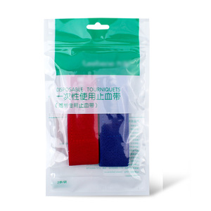 Tourniquet jetable pour dialyse, bandage élastique en nylon, 2 pièces par sachet, usage médical - Product Image 1