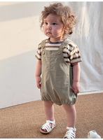 Chemises à rayures et body sans manches pour bébés garçons filles unisexe été 100% coton ensembles de vêtements pour enfants