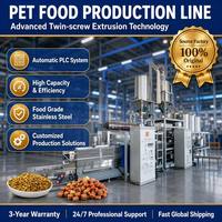 Machine industrielle de fabrication d'aliments secs pour chiens, entièrement automatique, en acier inoxydable, 1 à 6 tonnes/heure, clé en main, avec moteur.