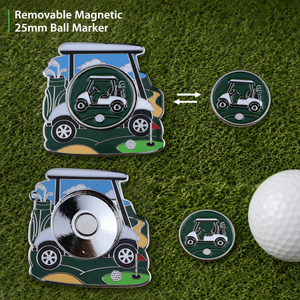 Marqueur de balle de golf magnétique double face en gros avec marqueur central amovible de 25 mm pour tournois et magasins professionnels - Product Image 3