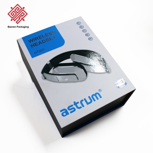 Baoren Custom Logo UV Printing Wholesale Fashion Trend Paper Boxes Consumer Electronics <b>Wireless</b> Headset Rigid Box Packaging - Product Image 1