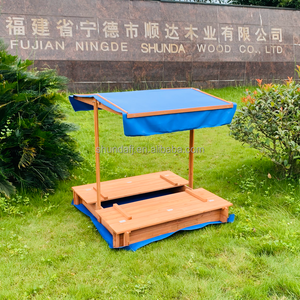 กล่องไม้เก็บของพับได้สำหรับเด็ก, กล่องทรายพร้อมฝาปิดกล่องเก็บของทำจากไม้ SDSB002 - Product Image 2