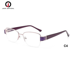 Monturas Ópticas Semimontura para Mujer al por Mayor, de Acero Inoxidable, Cuadradas, con Decoración de Cristal, en Stock - Product Image 5
