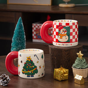 Tasses en céramique de Noël grande capacité, tasses à eau mignonnes, tasses à café de bureau - Product Image 6