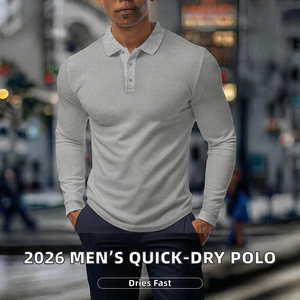 Polo à manches longues pour homme, respirant, tricoté, col classique, décontracté, pour le golf, printemps-automne, vêtement de sport, mode, tenue quotidienne, haut - Product Image 2