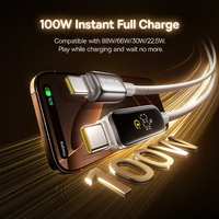 Câble USB C Baseus PD 100W pour iPhone 16 15 Câble de type C pour écran numérique pour Macbook iPad Câble de charge rapide pour Samsung Xiaomi