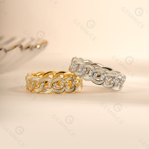 Gemnel 925 Sterling Silver High-end Modern Craft Design <b>Thick</b> Cuban Enamel Link <b>Ring</b> - Product Image 4