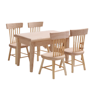 Set di Mobili in Miniatura per Casa delle Bambole in Scala <span class=keywords><strong>1</strong></span>/12, Tavolo e Sedie in Legno e PVC, Accessori per Sala da Pranzo, Giocattolo per Età <span class=keywords><strong>5</strong></span>+ - Product Image 1