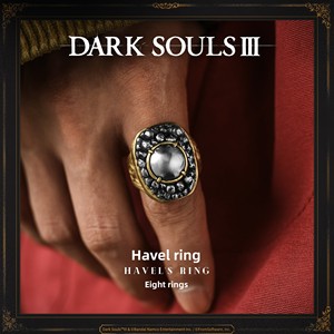 Bague de Havel en verre Starforged <span class=keywords><strong>Dark</strong></span> <span class=keywords><strong>Souls</strong></span> III, accessoire de <span class=keywords><strong>jeu</strong></span> Bandai pour homme, en stock - Product Image 4