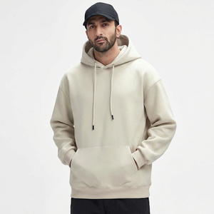 Sudadera con capucha OEM personalizada de alta calidad para hombre, ropa de calle de peso pesado, sudadera básica de mezcla de algodón para hombre - Product Image 1