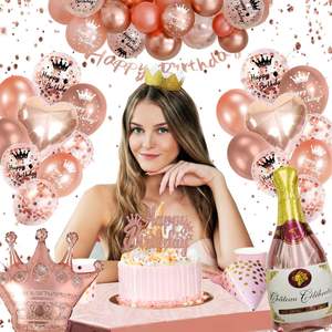 Set <span class=keywords><strong>de</strong></span> Decoración <span class=keywords><strong>para</strong></span> Fiesta <span class=keywords><strong>de</strong></span> <span class=keywords><strong>Cumpleaños</strong></span> <span class=keywords><strong>de</strong></span> Mujeres/Niñas con Globos Rosa Oro, Mantel, Pancarta <span class=keywords><strong>de</strong></span> Feliz <span class=keywords><strong>Cumpleaños</strong></span> y Globo <span class=keywords><strong>de</strong></span> Champán - Product Image 3