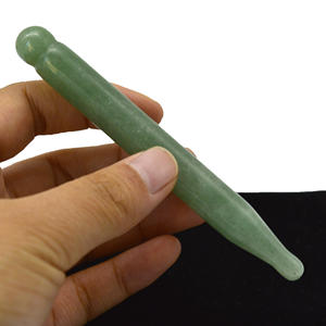 Abarke Green Aventurine Gua Sha Punto de acupuntura Pluma de masaje Varita de masaje para tratamiento - Product Image 2