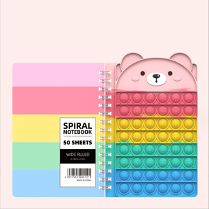 A5彩虹硅胶盖螺旋笔记本卡通减少烦躁泡泡儿童笔记本 - Product Image 2