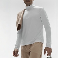 Hauts de compression pour hommes à manches longues, col montant zippé, séchage rapide, personnalisables, pour la gym et le sport