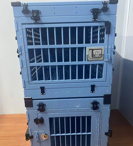 Cage <span class=keywords><strong>pour</strong></span> <span class=keywords><strong>chien</strong></span> <span class=keywords><strong>en</strong></span> aluminium léger et antirouille, pliable, transportable, double porte, ventilée, robuste - Product Image 6
