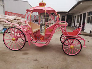 Chariot de cendrillon électrique OEM pour calèche de mariage en vente Chariots de luxe européens à citrouille et princesse tirés par des chevaux - Product Image 5