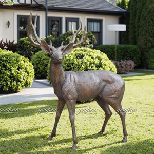Statue di Cervi in Ottone per Giardino Esterno - Product Image 4