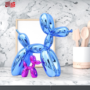 2025 moda resina globo perro escultura multicolor Metal Animal arte decoración, efecto espejo (10cm-30cm) - Product Image 4